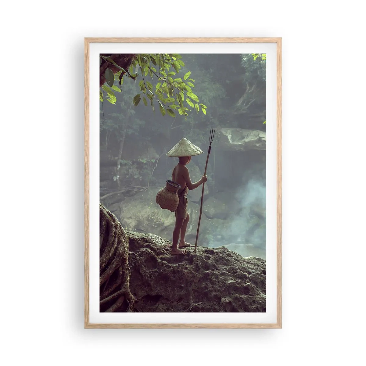 Poszter világos tölgy keretben - Barátságban a természettel - 61x91 cm