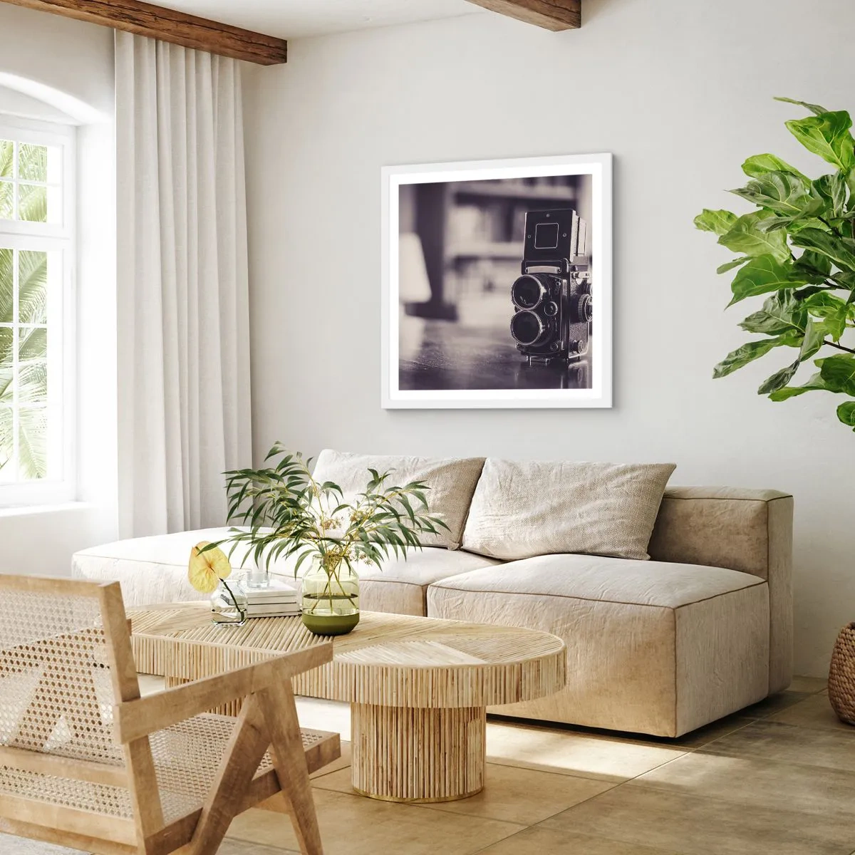 Poszter fekete keretben - Egy régi fénykép varázsa - 50x50 cm