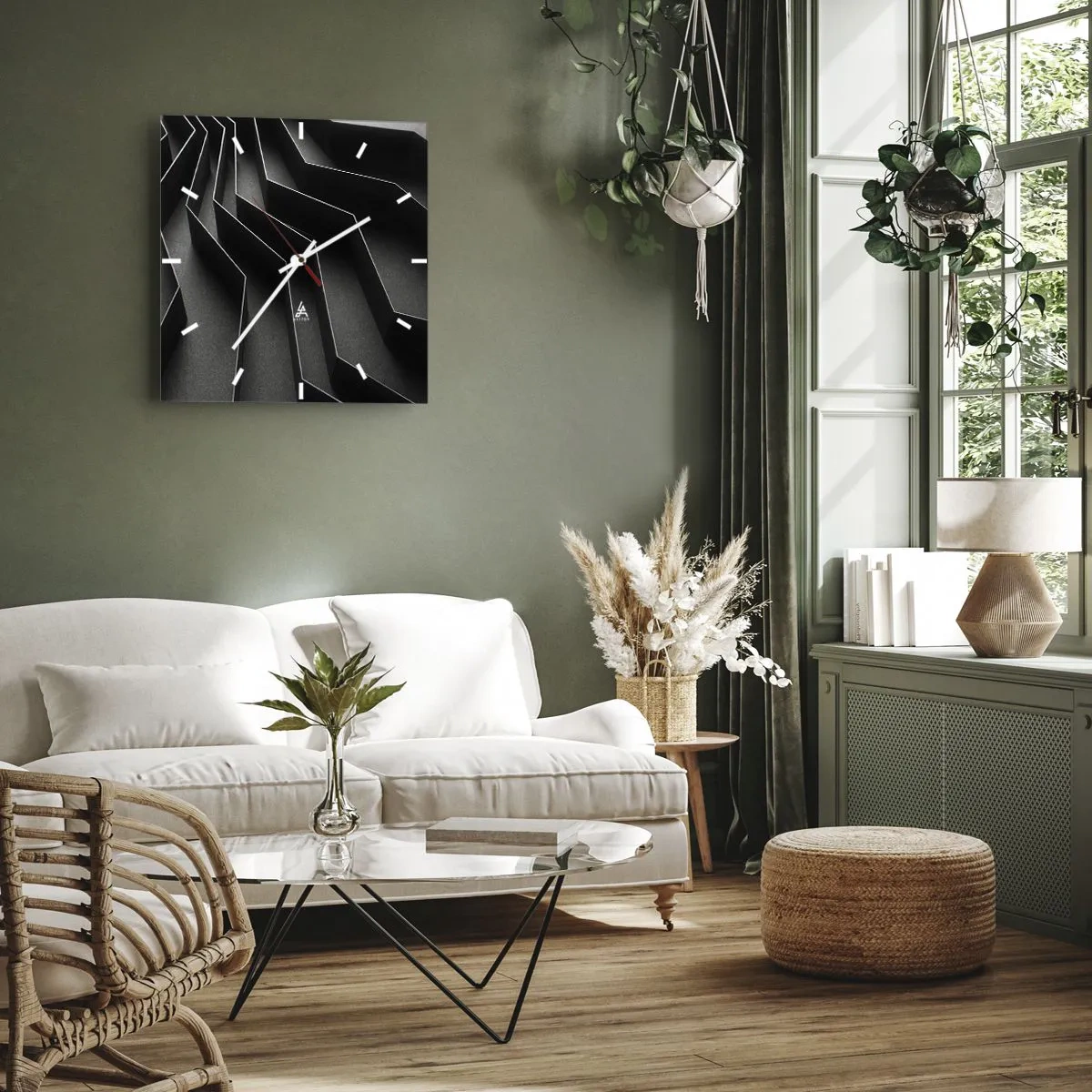 Falióra, Óra - Térbeli rend - 40x40 cm