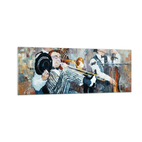 Üveg kép - Az egész jazz - 140x50 cm