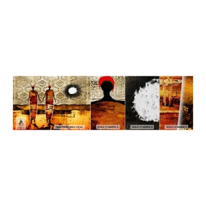 Fotótapéta Minta Premium Sand - Etnikai összetétel Afrika színeiben - Emberek, Afrika, Grafika - 100x30 cm