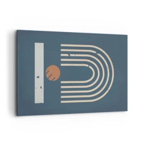 Vászonkép - Geometria sötétkék háttéren - 120x80 cm