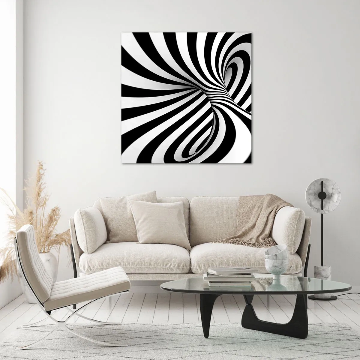 Üveg kép - Összetétel: táncoló tér - 60x60 cm