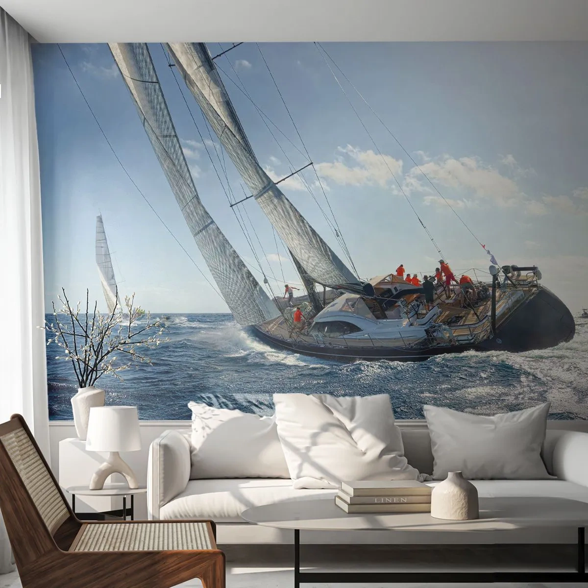 Fotótapéta Premium Canvas - Győzzön a jobbik - Vitorlás jacht, Regatta, Vitorlázás - 200x140 cm