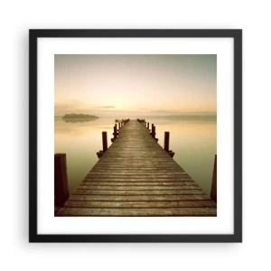Poszter fehér keretben - Hajnal előtt, hajnal, fény - 40x40 cm