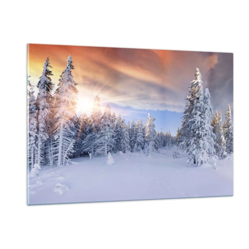 Üveg kép - A természet havas látványa - 120x80 cm