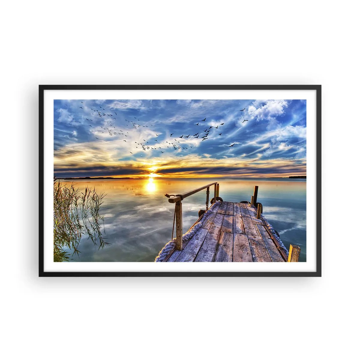 Poszter fehér keretben - Megnyugszik a szél - 91x61 cm