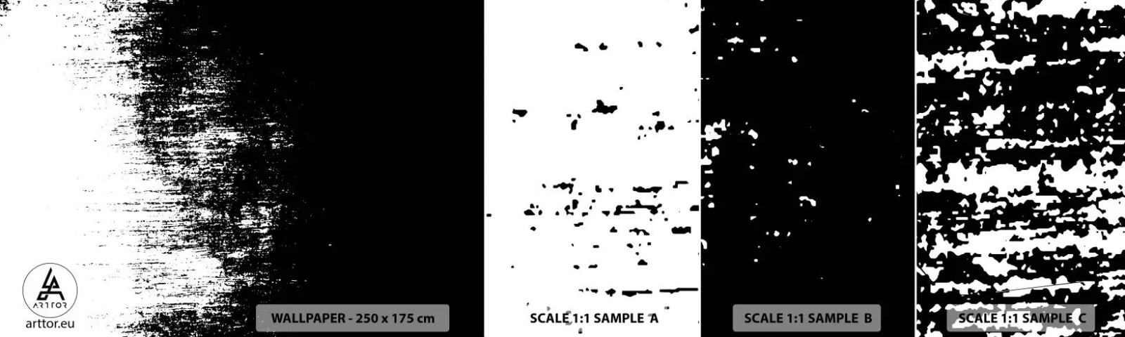 Fotótapéta Minta Öntapadós Deluxe Sticker - És a győztes ... - Absztrakció, Darab, Fekete és fehér - 100x30 cm