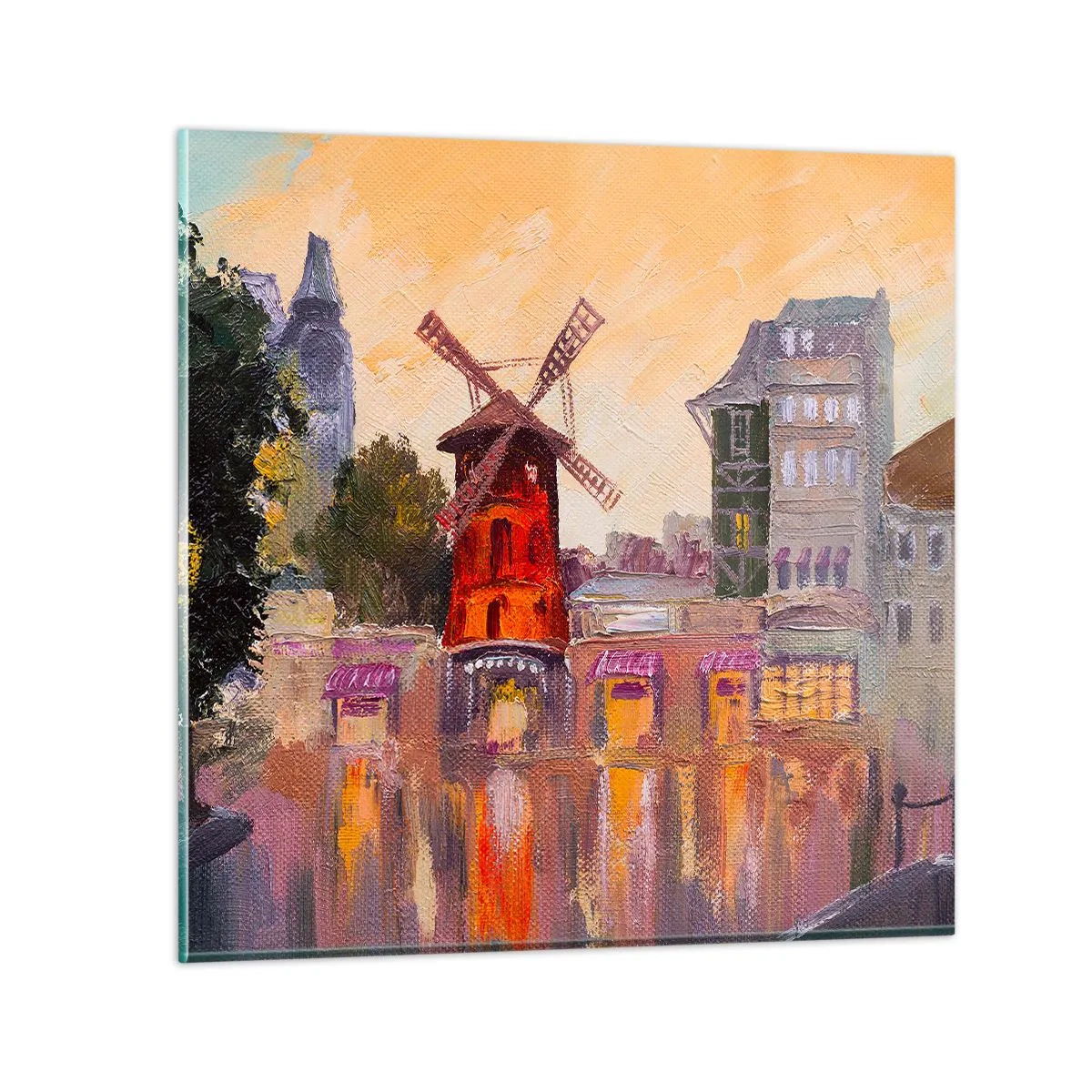 Üveg kép - Párizsi ikonok - Moulin Rouge - 60x60 cm