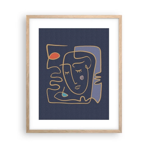 Poszter világos tölgy keretben - Álmodozásban - 40x50 cm