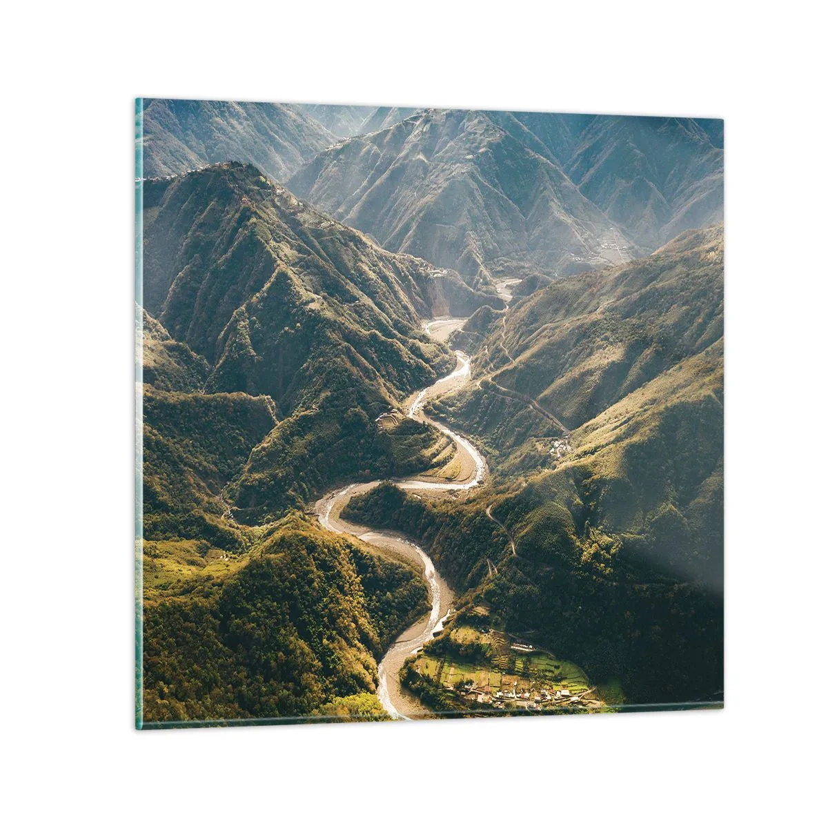 Üveg kép - A hegyek szívéből - 30x30 cm