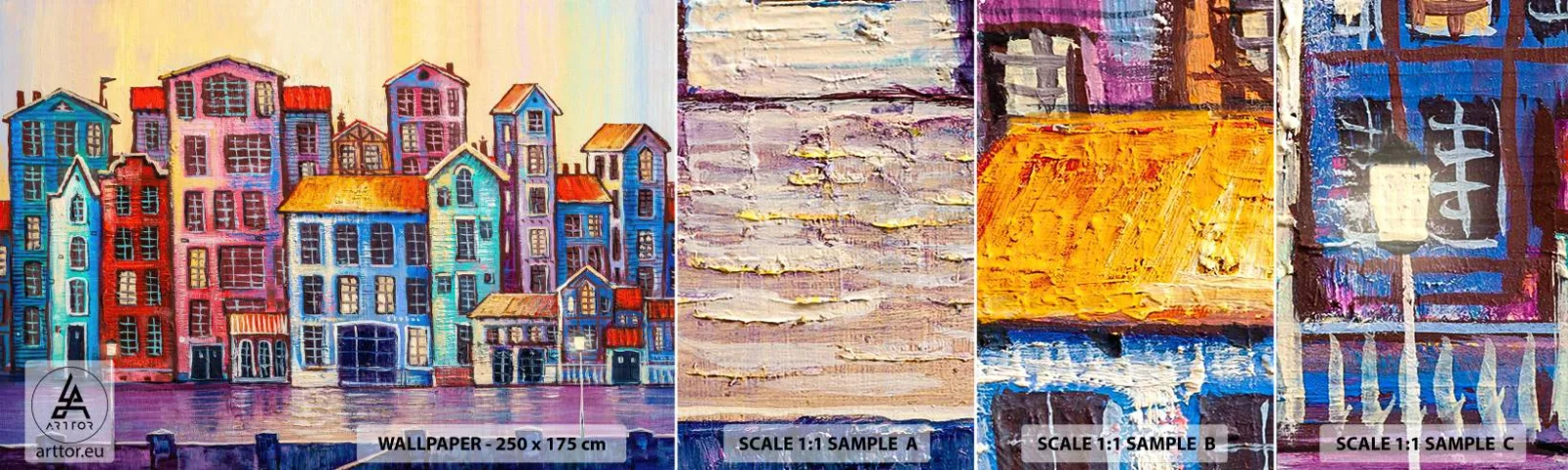 Fotótapéta Minta Standard Eco - Egy város, mint egy tündérmese - Darab, Bérházak, Város - 100x30 cm