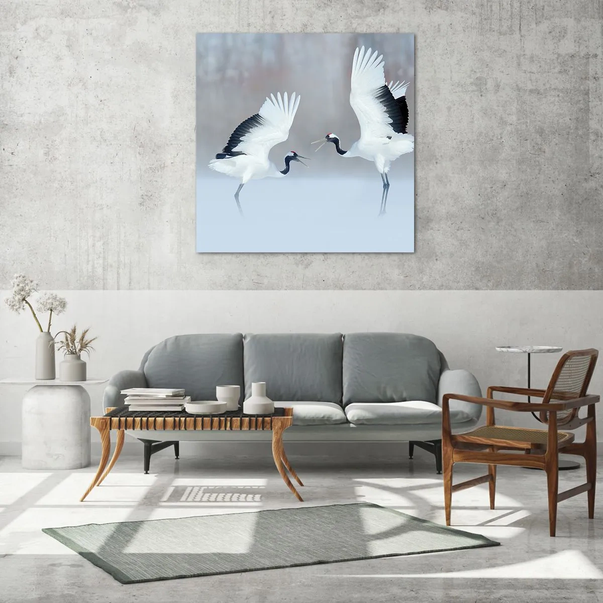 Üveg kép - Tánc a ködben - 70x70 cm