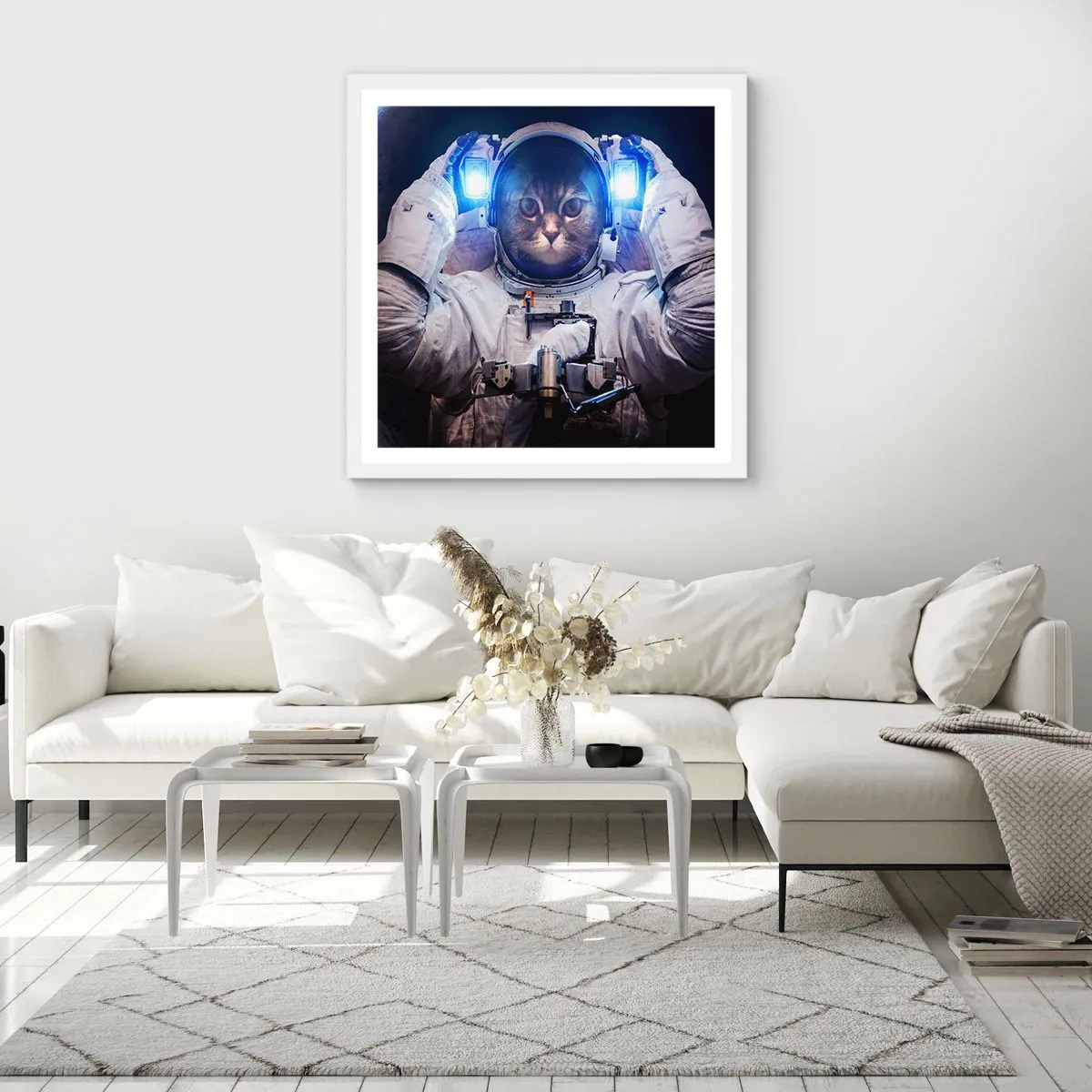 Poszter fekete keretben - Houston, baj van - 60x60 cm