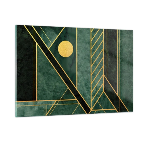 Üveg kép - Az arany és azúrkék dinamikája - 120x80 cm