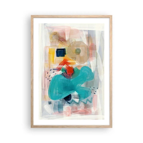 Poszter világos tölgy keretben - Színes játék - 50x70 cm