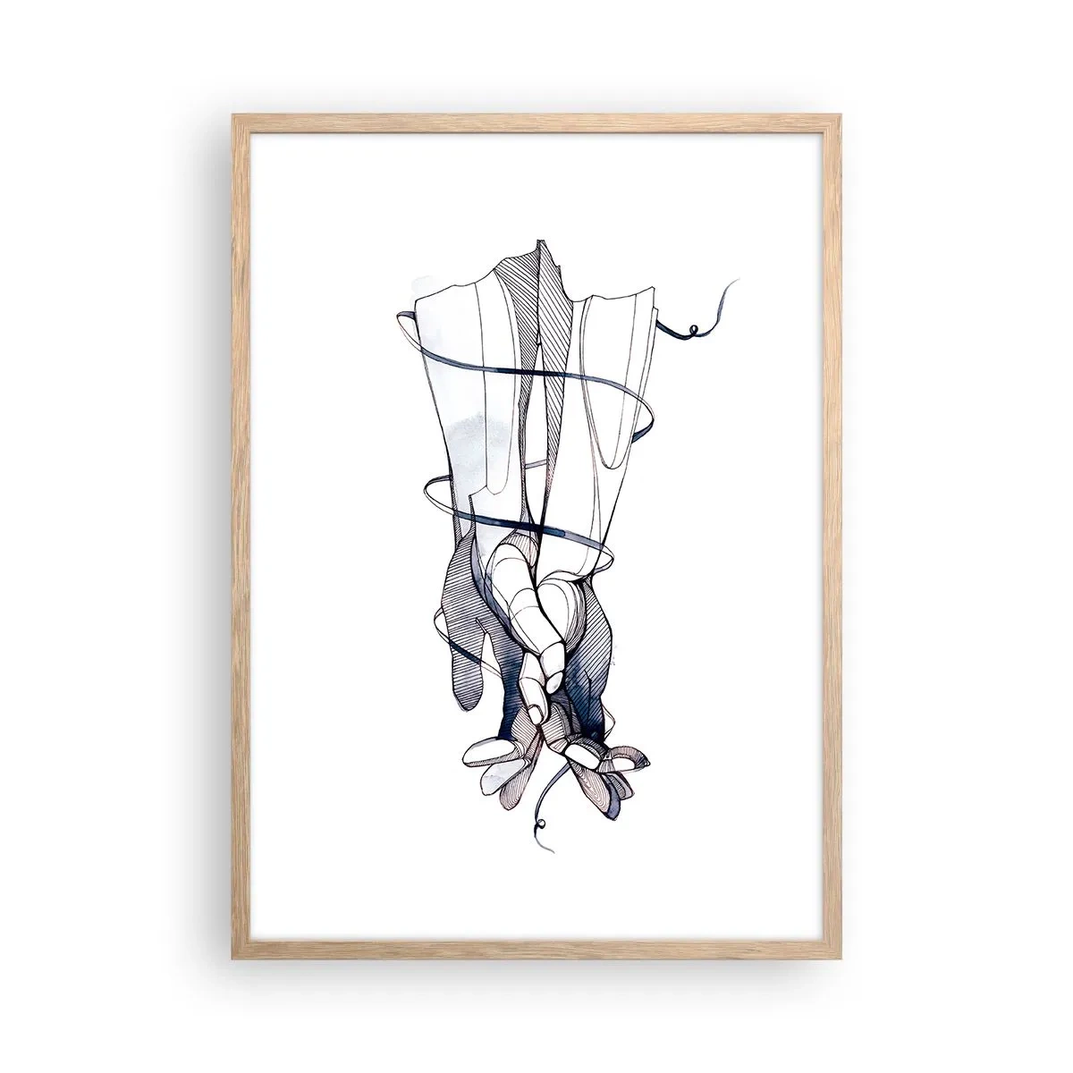 Poszter világos tölgy keretben - Érintés tanulmányozása - 50x70 cm
