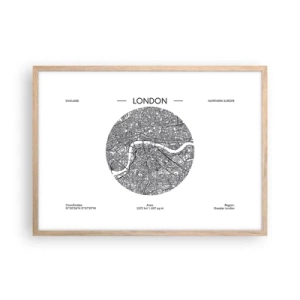 Poszter világos tölgy keretben - London anatómiája - 70x50 cm