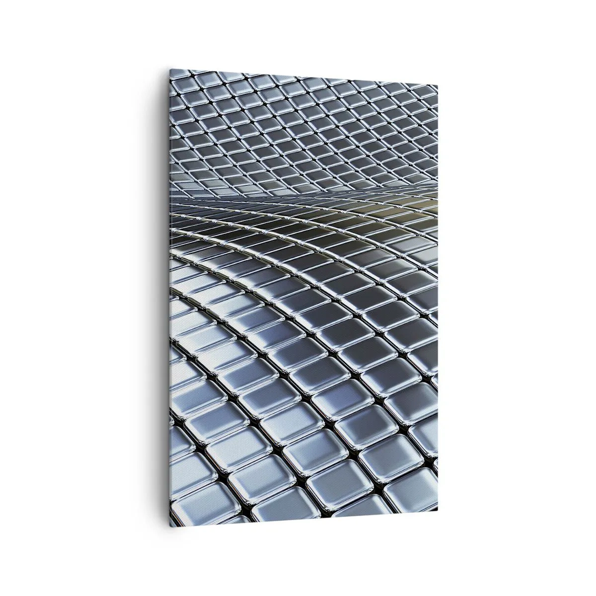 Vászonkép - Fémes ezüst hullám - 80x120 cm