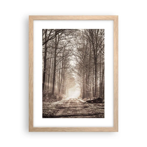 Poszter világos tölgy keretben - Erdei katedrális - 30x40 cm