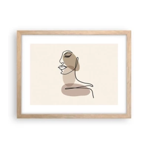 Poszter világos tölgy keretben - Elveszve a saját hangjában - 40x30 cm