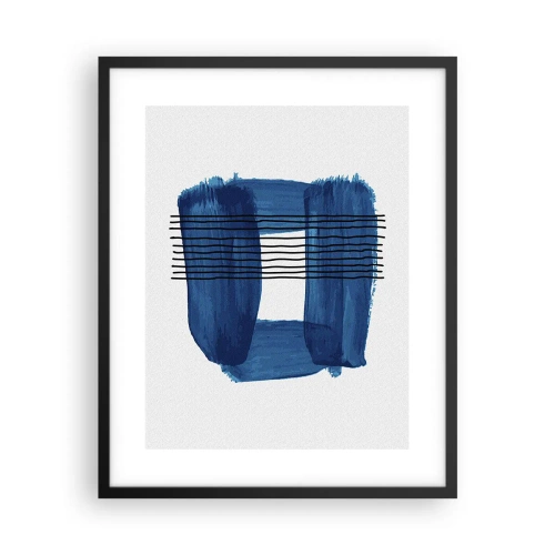 Poszter fehér keretben - Kékes-fekete - 40x50 cm
