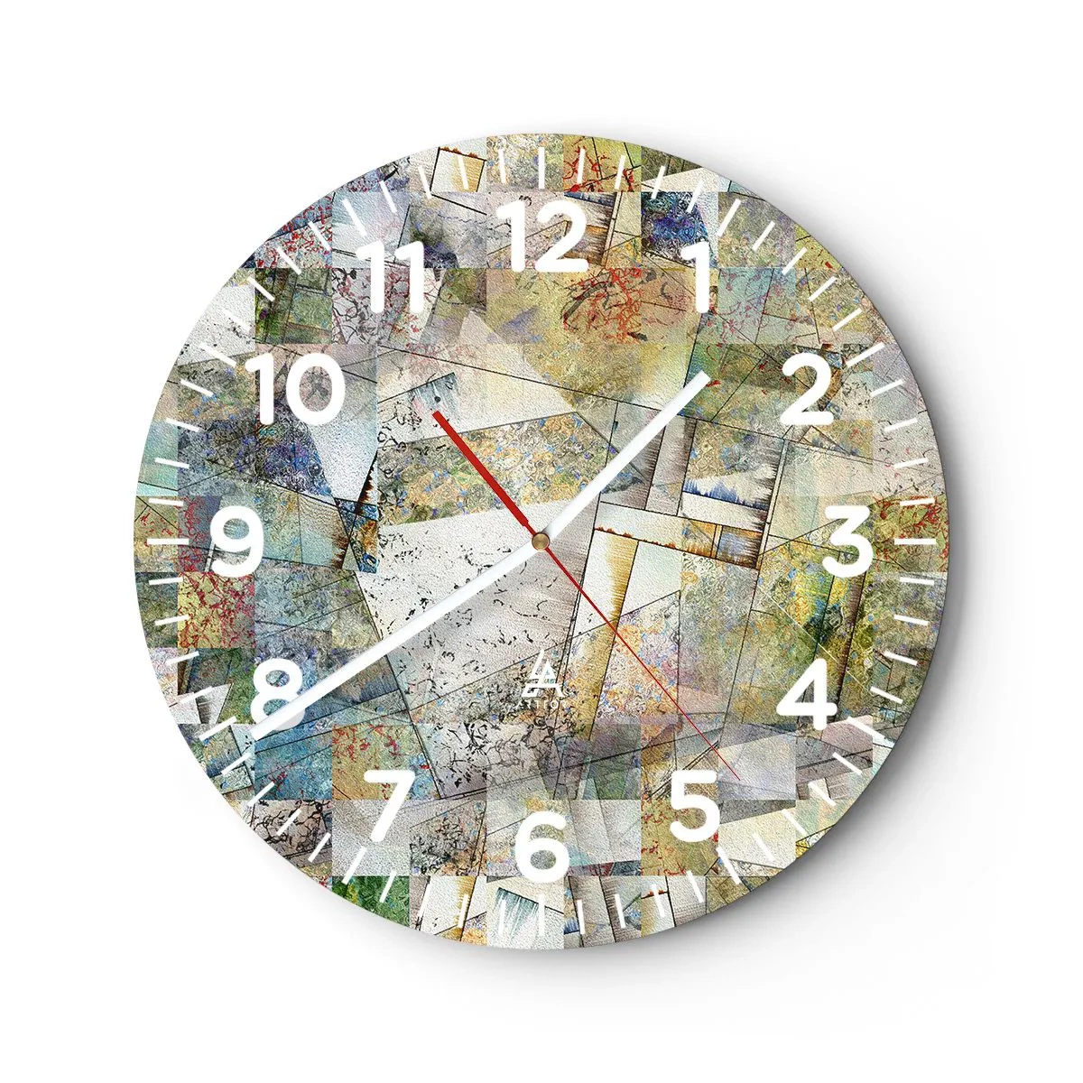 Falióra, Óra - Geometrikus átrendeződés - 40x40 cm