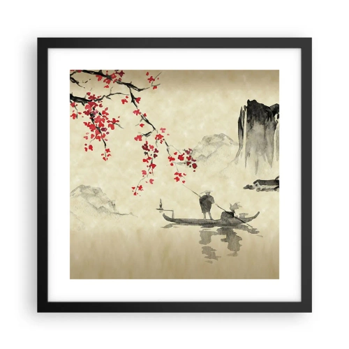 Poszter fehér keretben - A virágzó meggyfák országában - 40x40 cm