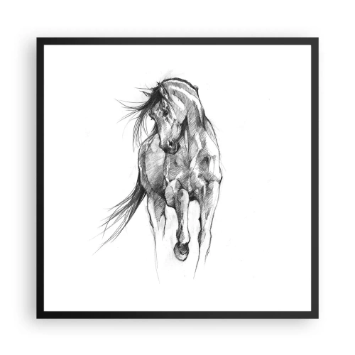 Poszter fehér keretben - Kecses ügetésben - 60x60 cm