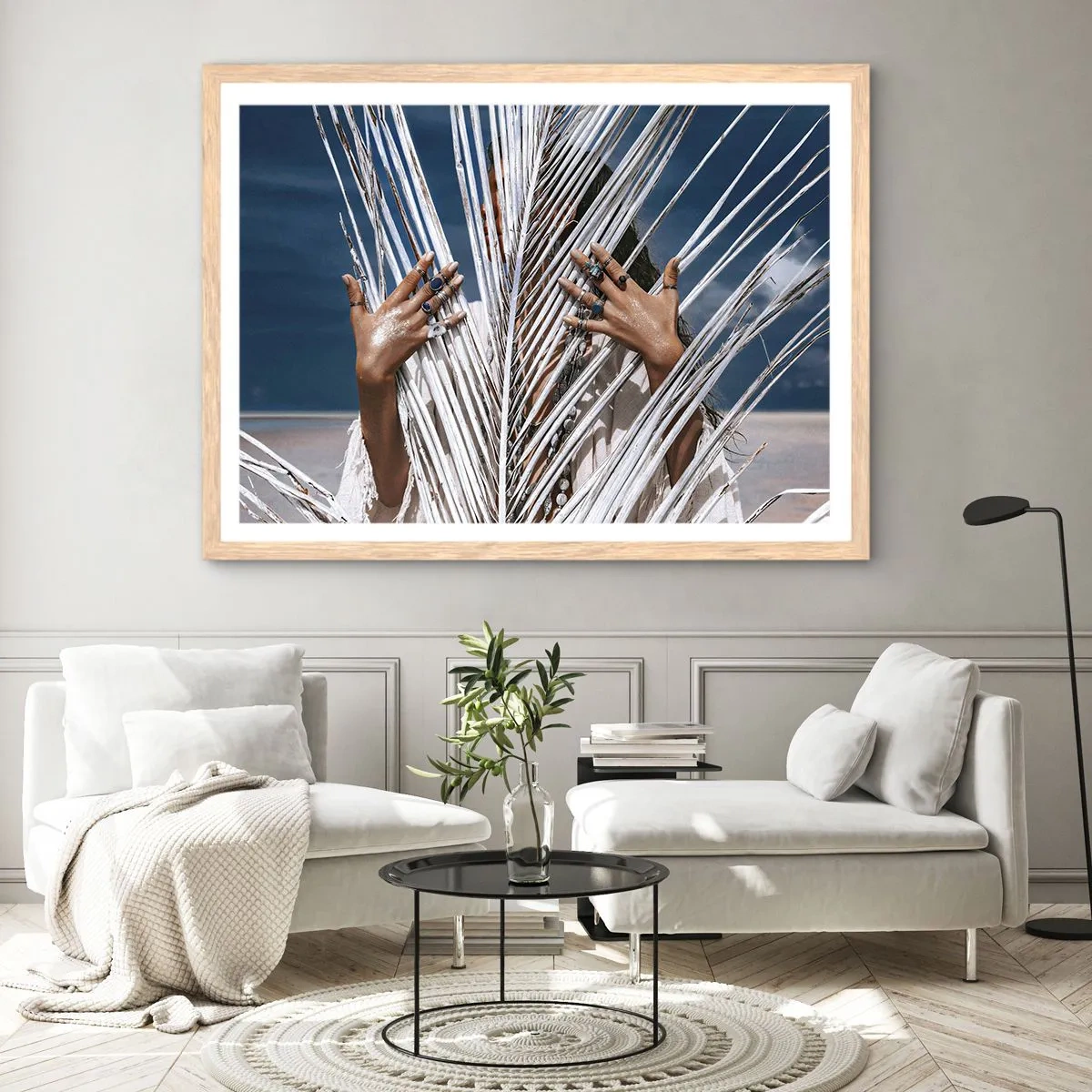 Poszter világos tölgy keretben - Sámán asszonya? - 70x50 cm