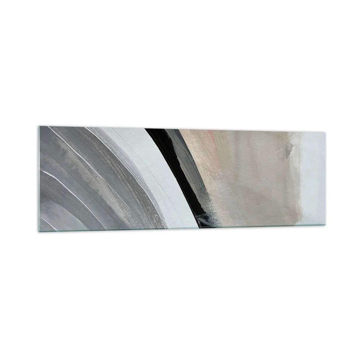 Üveg kép - Kompozíció: a fekete és szürke íve - 160x50 cm