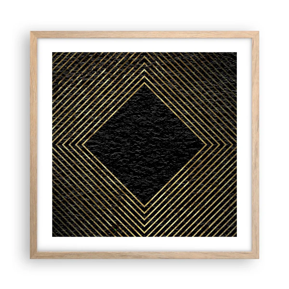 Poszter világos tölgy keretben - Geometria glamour stílusban - 50x50 cm