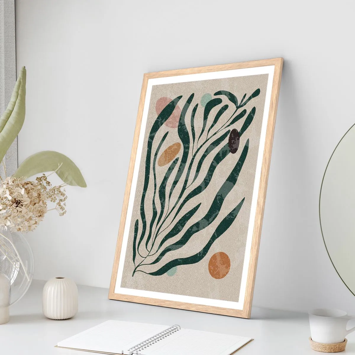 Poszter világos tölgy keretben - Zöldek között - 30x40 cm