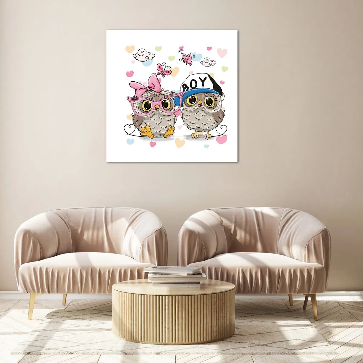 Üveg kép - Szeressük egymást! - 30x30 cm