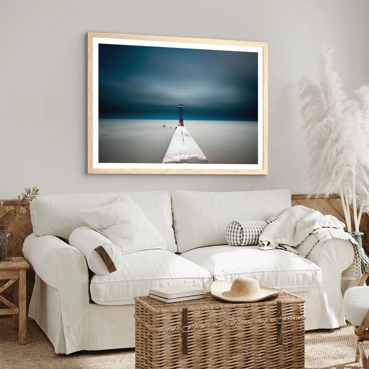 Poszter világos tölgy keretben - A végtelenség irányába - 100x70 cm