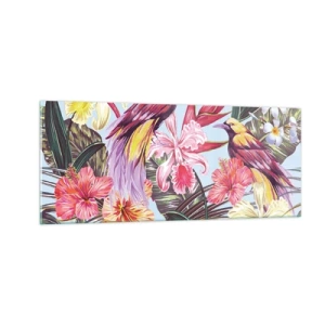 Üveg kép - Szirmok és tollak - 100x40 cm