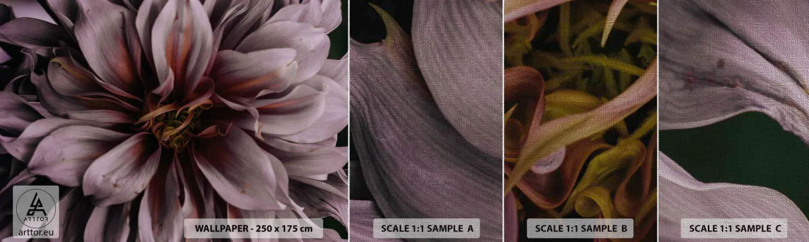 Fotótapéta Minta Premium Canvas - Virágos szív - Csokor virág, Dália, Virág - 100x30 cm