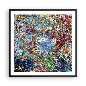 Poszter fehér keretben - Cseppes ólomüveg - 60x60 cm
