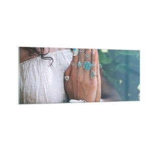 Üveg kép - Üdvözöljük a lét középpontjában - 100x40 cm