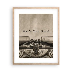 Poszter világos tölgy keretben - Meséld el - 40x50 cm