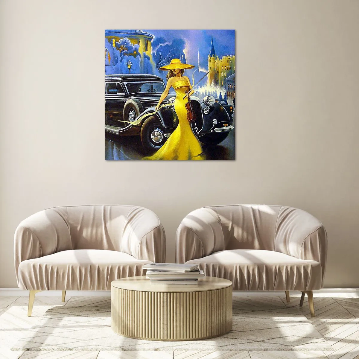 Üveg kép - Noktürn a hegedűre és a szerelemre - 60x60 cm