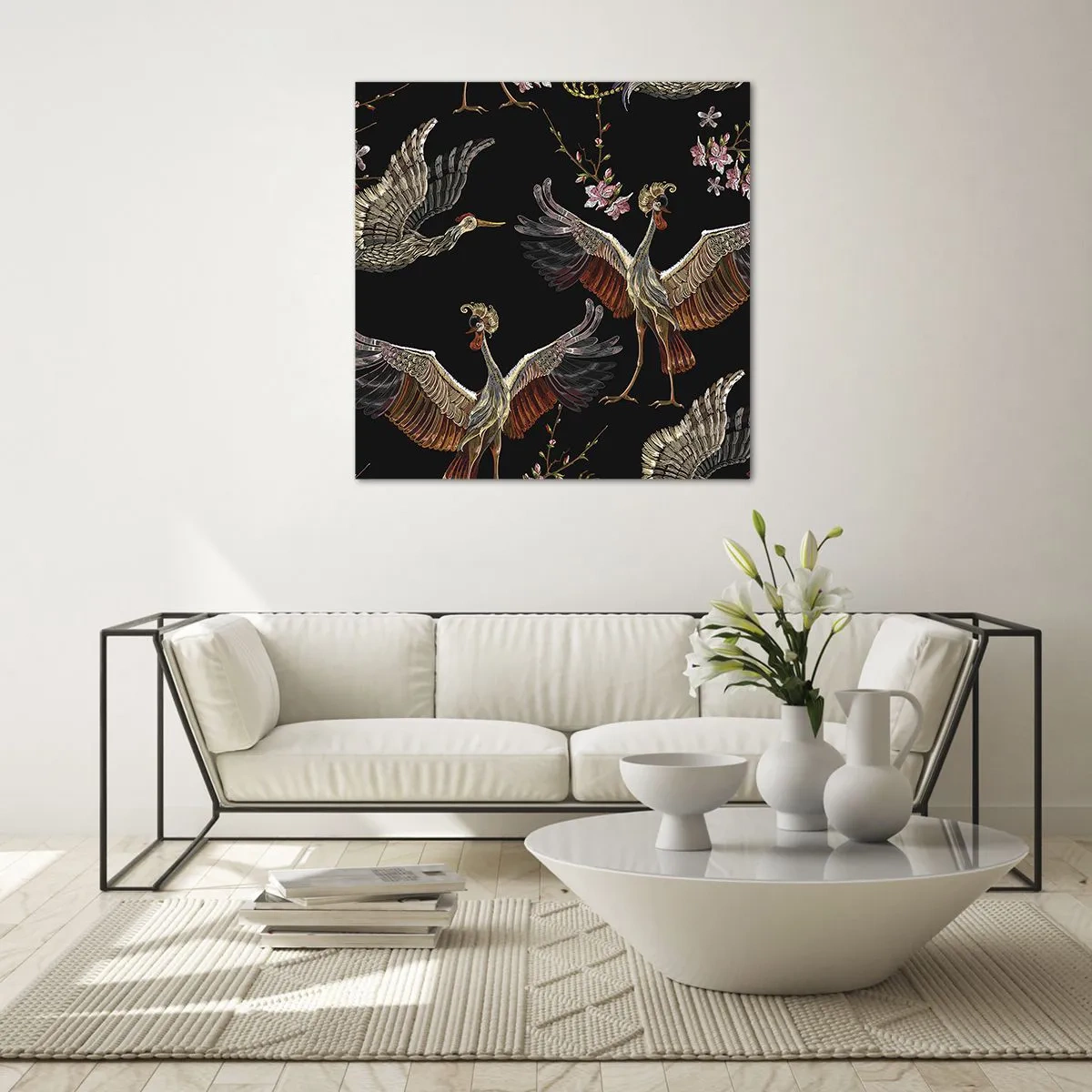 Üveg kép - Mesebeli madár - 60x60 cm