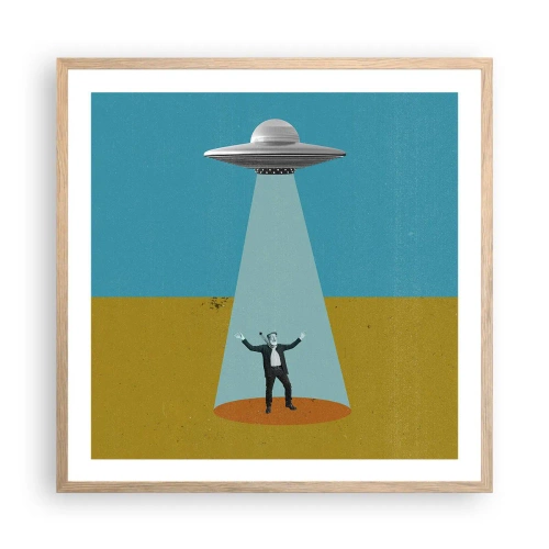 Poszter világos tölgy keretben - Közeli találkozás - 60x60 cm