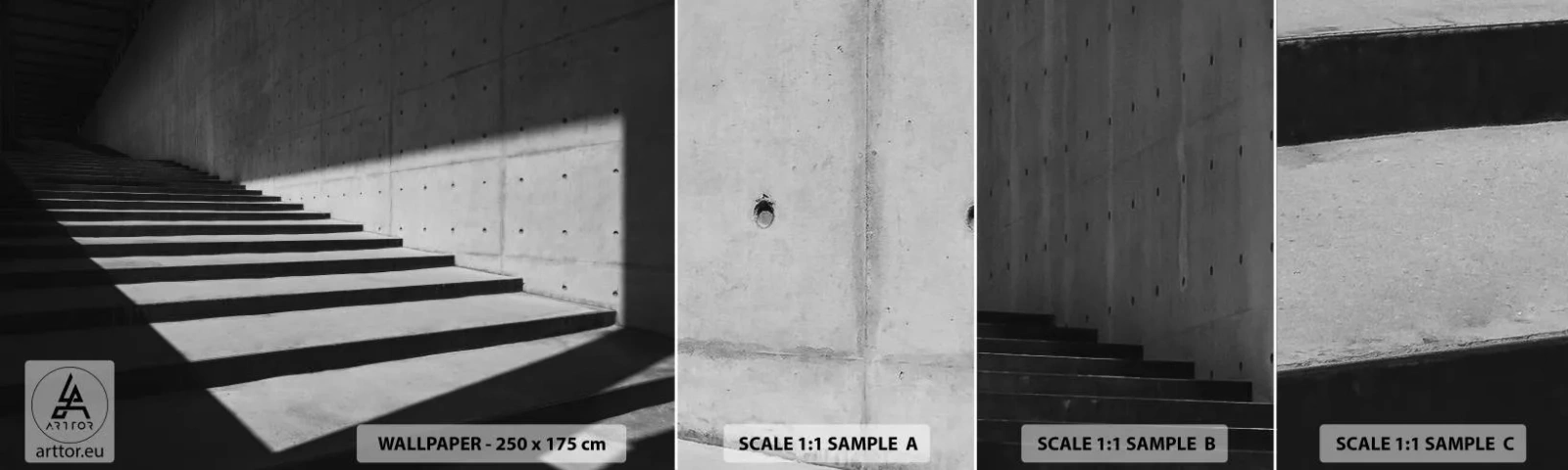 Fotótapéta Minta Öntapadós Deluxe Sticker - A modernizmus nyers szépsége - Ipari, Építészet, Lépcsők - 100x30 cm