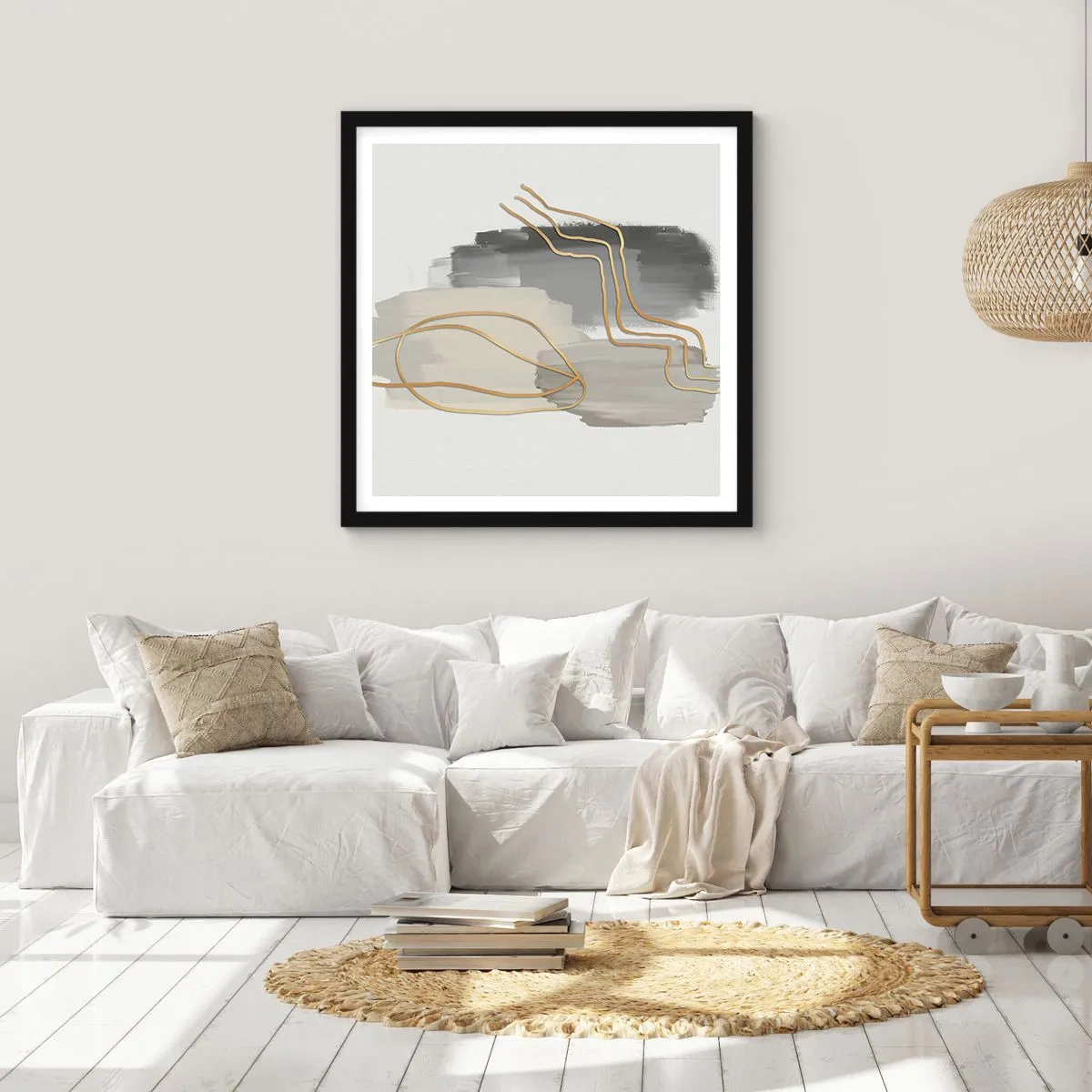 Poszter fehér keretben - Létezés és mozgás - 50x50 cm