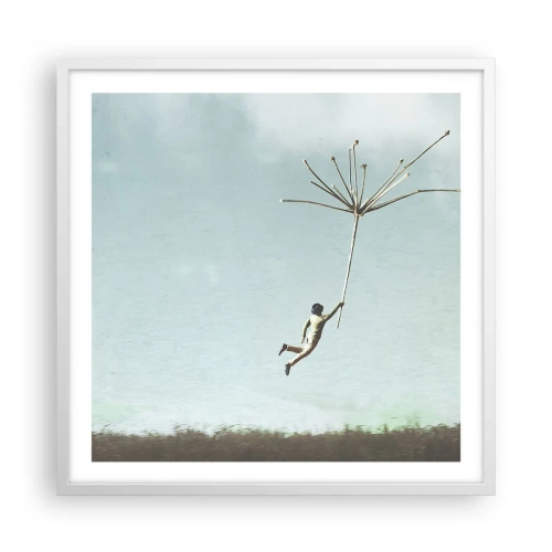 Poszter fekete keretben - Sárkányrepülők, pitypangok, szél - 60x60 cm