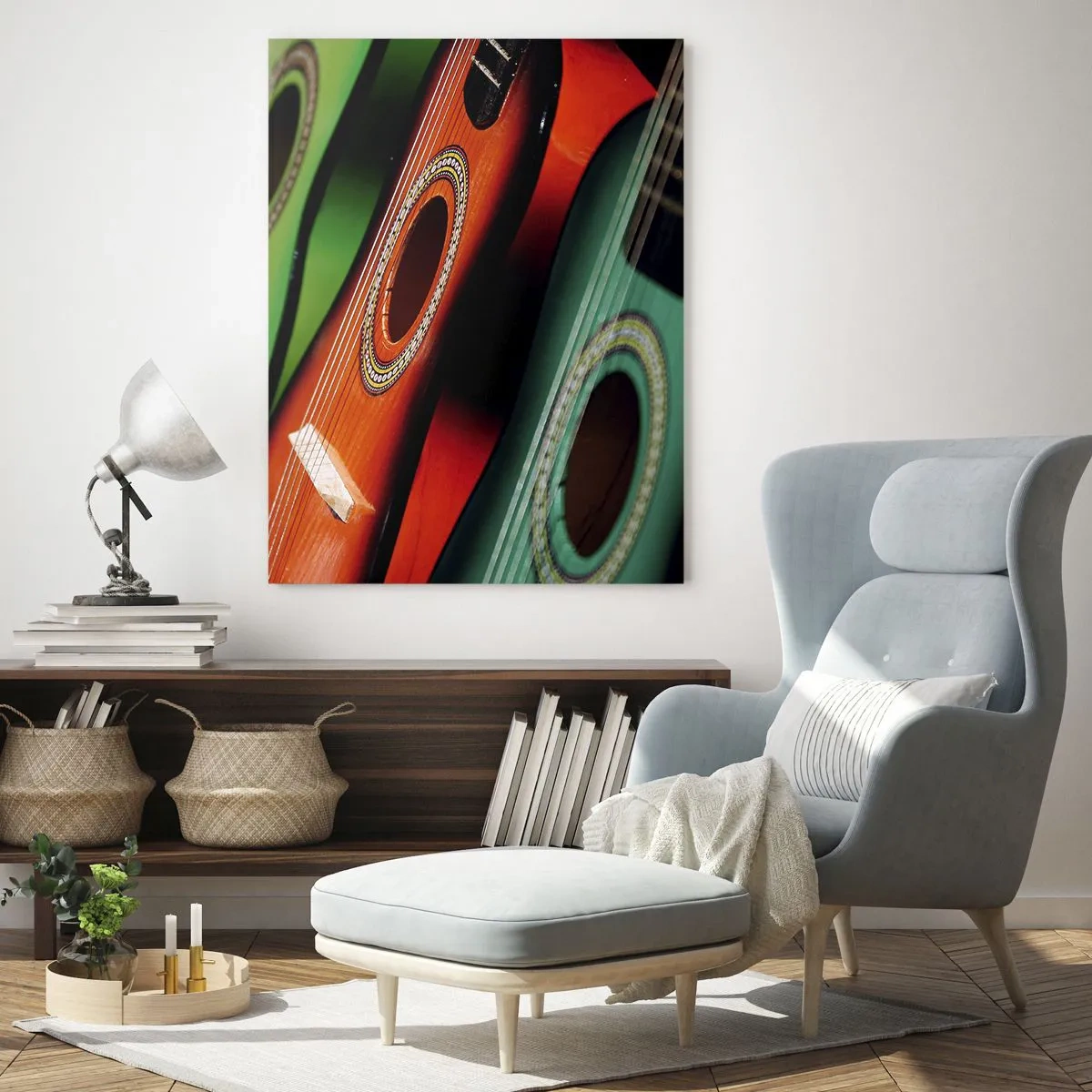 Üveg kép - A gitárnak sok színe van - 50x70 cm