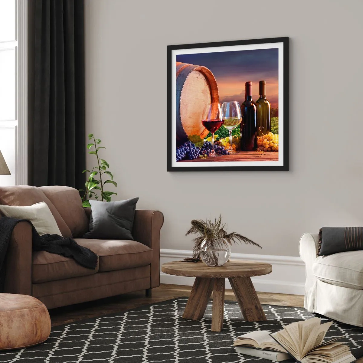 Poszter fehér keretben - Az életnek itt íze van - 60x60 cm