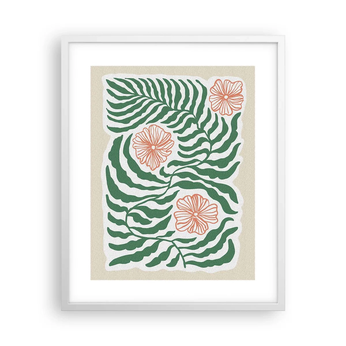 Poszter fekete keretben - Zöldben virágzó - 40x50 cm