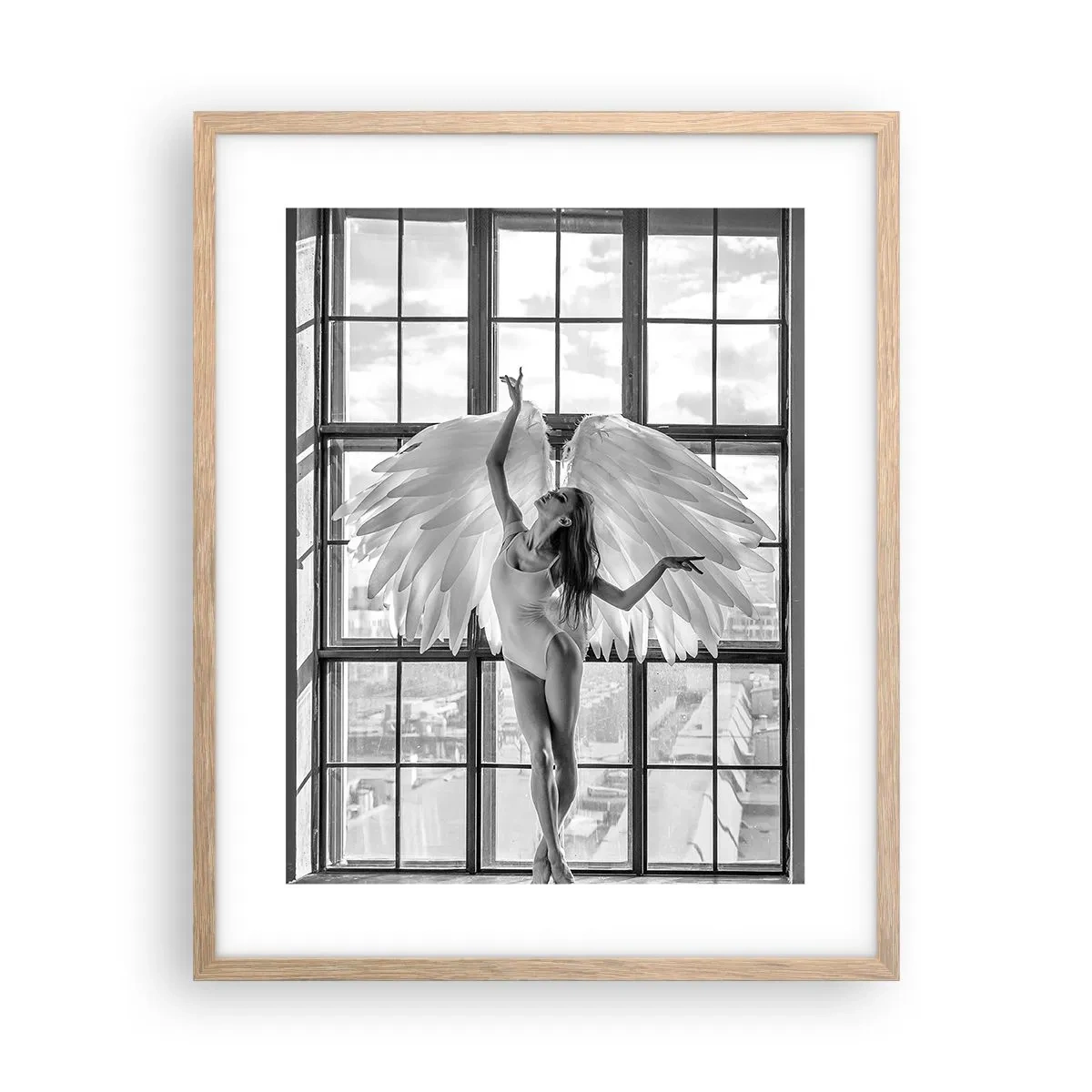 Poszter világos tölgy keretben - Angyalok városa? - 40x50 cm